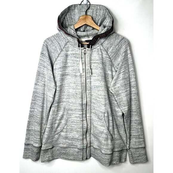 Eddie Bauer Womens Jacket Lightweight Full Zip Aztec Hooded Pockets Gray XL - Picture 1 of 16